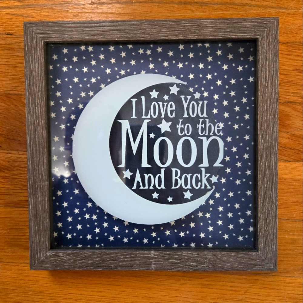 Love you to the Moon Shadowbox Sign